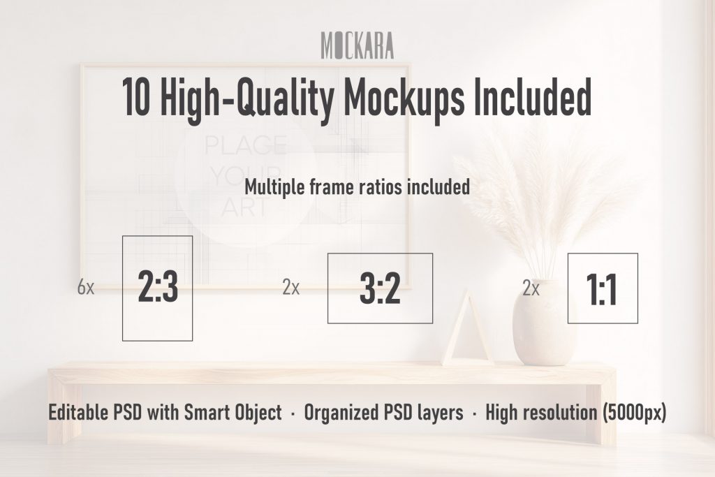 japandi-mockup-bundle-ratios-2-3-3-2-1-1-technical-specs.jpg Infographic showing this series from the Japandi Organic Silence collection with 10 mock-ups in 2:3 vertical, 3:2 horizontal and 1:1 square formats.