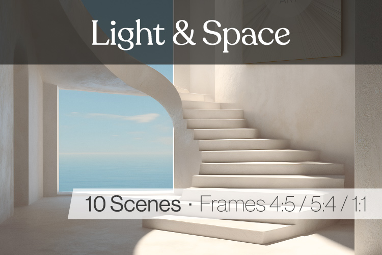 Mediterranean poster mockup in a bright architectural space